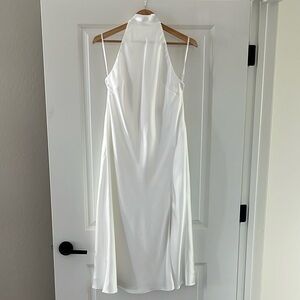 Sachin and Babi Violet Satin Halter Midi Dress